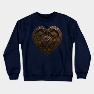 A Clockwork Heart - Steampunk Clock With Gears Crewneck Sweatshirt